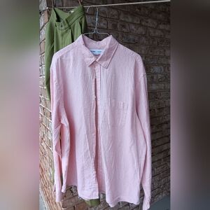 Old Navy Men's Linen/ Cotton Light Pink Casual Button-Down Shirt